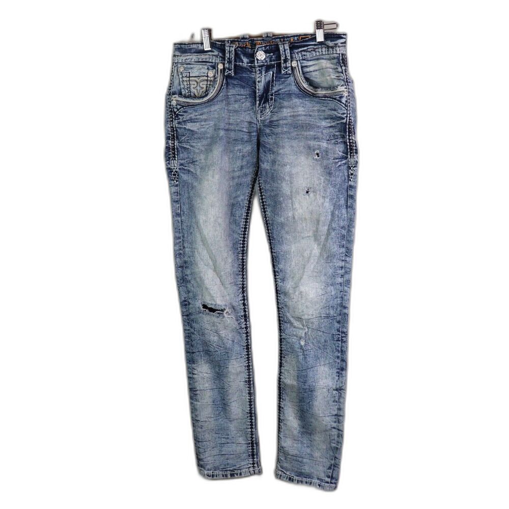 Rock Revival River Straight Distressed Jeans Jeans size 30
